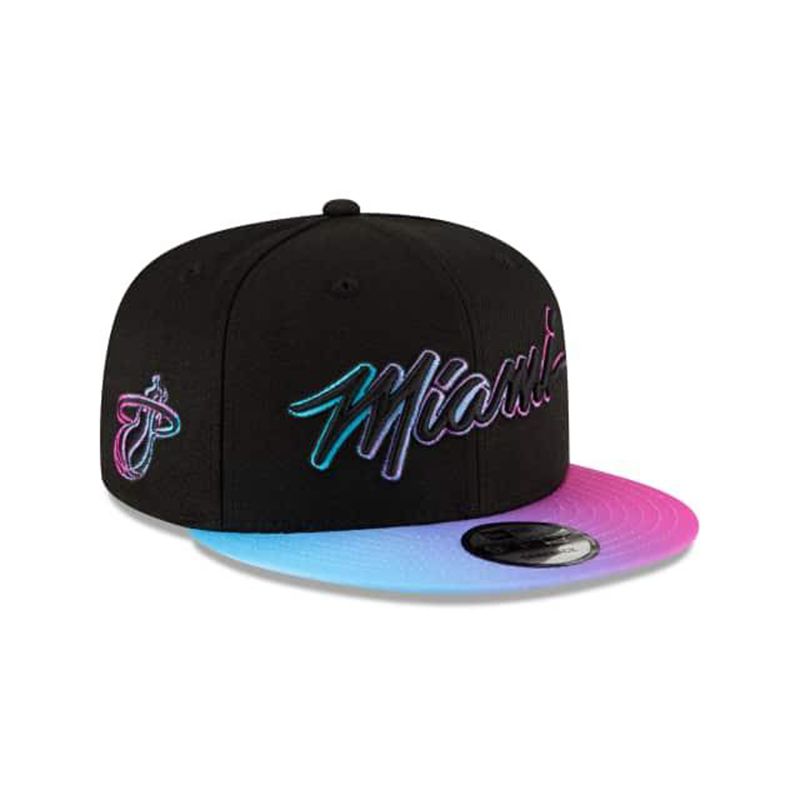 NBA Miami Heat City Edition 9Fifty Snapback (QWC1241) - Black New Era Caps